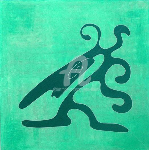 Malerei mit dem Titel "Medusa in Acryl" von Nina Boos, Original-Kunstwerk, Andere