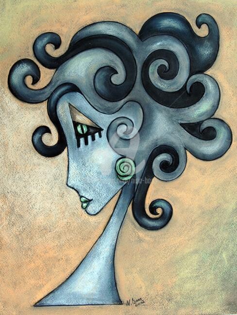 Malerei mit dem Titel "Medusa" von Nina Boos, Original-Kunstwerk, Öl
