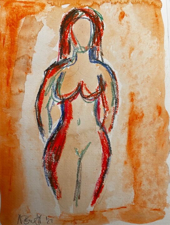 Pintura intitulada "Nude No. 4/ 2024" por Nina Brandhoff, Obras de arte originais, Acrílico Montado em Outro painel rígido