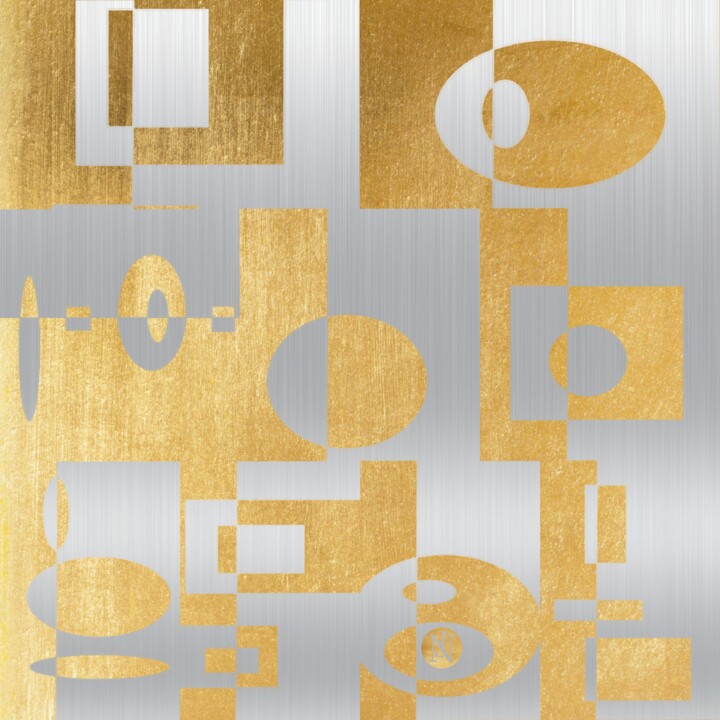 Digital Arts titled "Gold und Silber 1" by Nina Florence Juncker, Original Artwork, Digital Collage