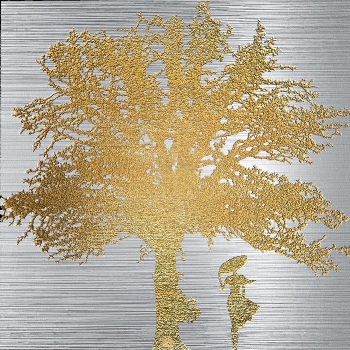 Digital Arts με τίτλο "Der Baum" από Nina Florence Juncker, Αυθεντικά έργα τέχνης, Ψηφιακό Κολάζ