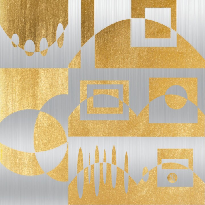 Digital Arts titled "Gold und Silber 2" by Nina Florence Juncker, Original Artwork, Digital Collage