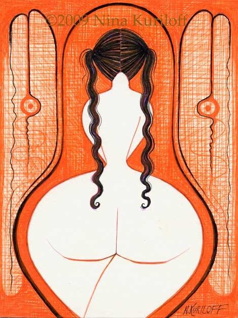 「Halloween Nude」というタイトルの絵画 Nina Kuriloffによって, オリジナルのアートワーク, オイル