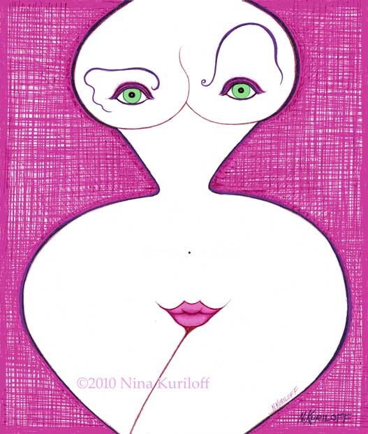「Smiling Nude II」というタイトルの絵画 Nina Kuriloffによって, オリジナルのアートワーク, オイル