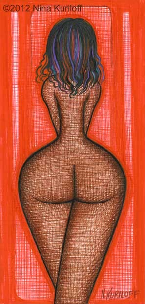 Painting titled "Beautiful Nude Woma…" by Nina Kuriloff, Original Artwork, Oil