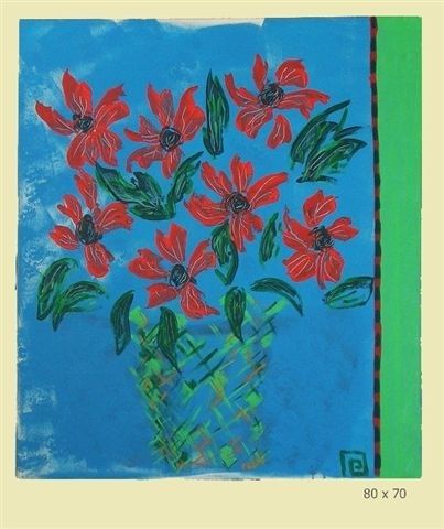 Painting titled "Seven Flowers By Ni…" by Nina Orlov, Original Artwork