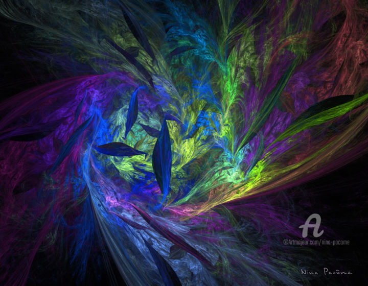 Digital Arts titled "VORTEX OF ENCHANTED…" by Nina Pacôme, Original Artwork, 2D Digital Work