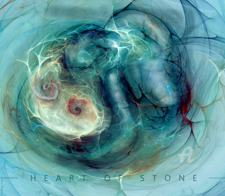Digital Arts titled "HEART OF STONE" by Nina Pacôme, Original Artwork, Digital Painting