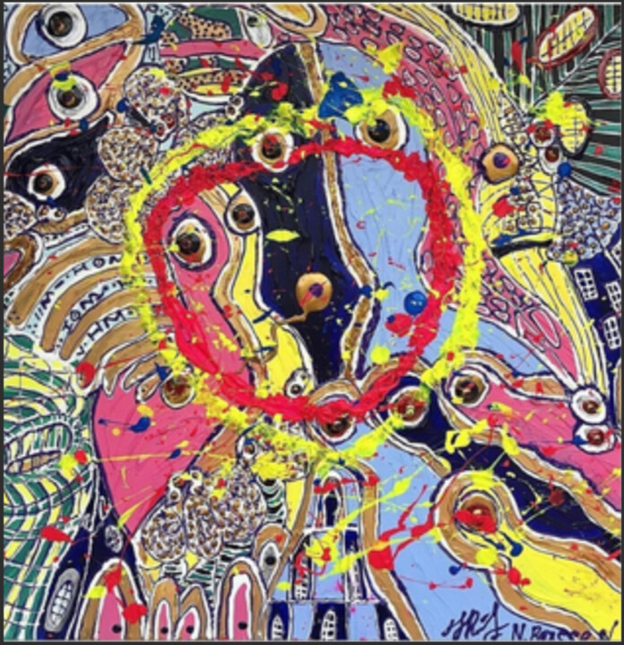 Картина под названием "Splash rift of the…" - Nina Rassen, Подлинное произведение искусства, Акрил Установлен на Деревянная…