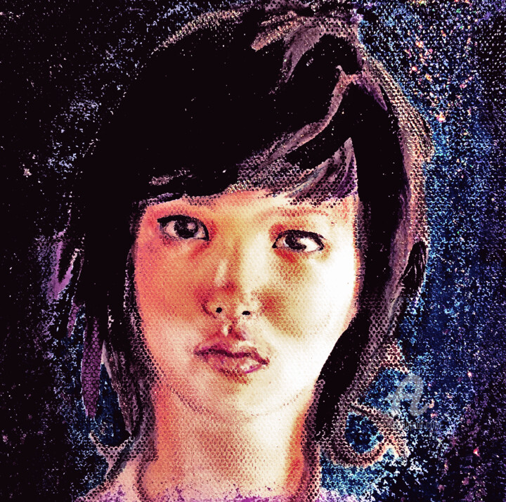 「Yukiko-san」というタイトルの絵画 Nina Riannaによって, オリジナルのアートワーク, エナメル