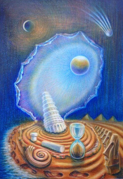 Painting titled "Dream about eternit…" by Nina Samosudova, Original Artwork, Pastel