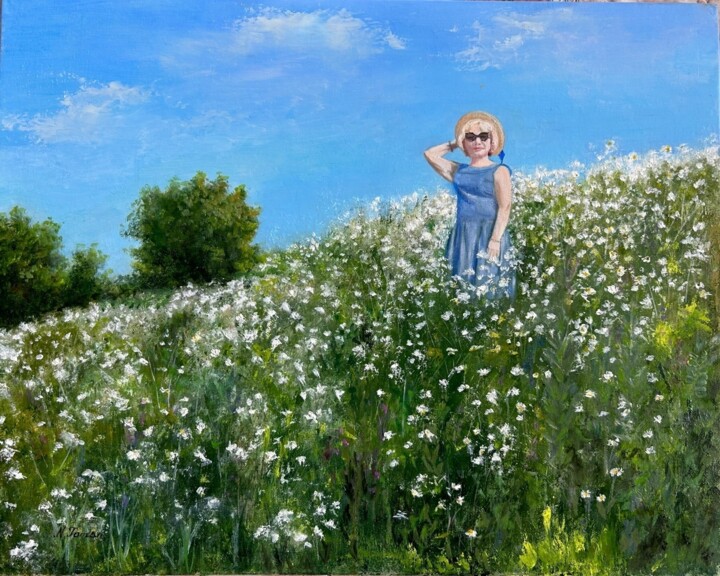 Картина под названием "ЛЕТНИЙ ДЕНЬ" - Nina Toman, Подлинное произведение искусства, Масло Установлен на картон
