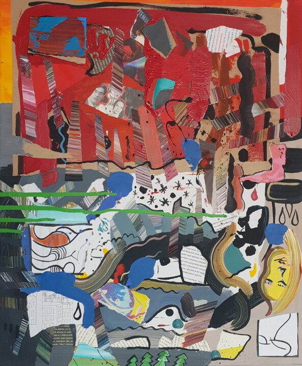 Pittura intitolato "Life in NYC" da Nina Tomsic Polegek, Opera d'arte originale, Acrilico