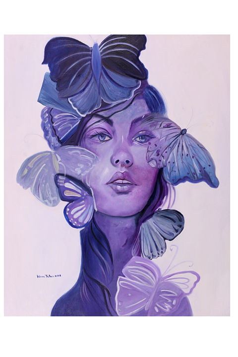 제목이 "Butterfly Dreams"인 미술작품 Nina Taher로, 원작, 기름