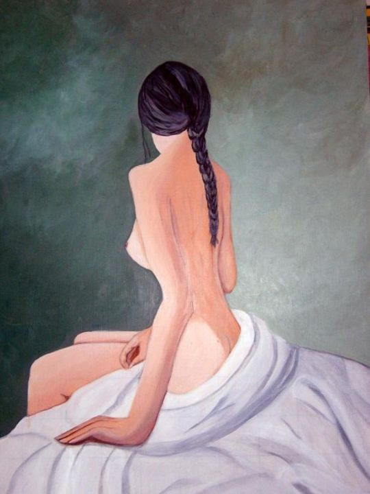 Peinture intitulée "Adolescente" par Nina Reyes Guzmán, Œuvre d'art originale
