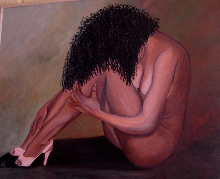 Painting titled "Morocha" by Nina Reyes Guzmán, Original Artwork