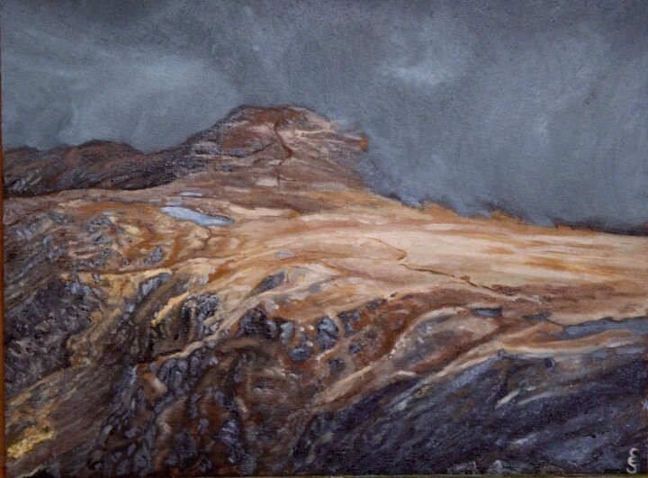 Картина под названием "Misty Mountains" - Ninfa Fluida Gallery, Подлинное произведение искусства, Масло