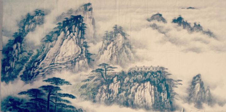 Painting titled "landscapes No.2" by Yu Ning Zhu Yu, Original Artwork, Pigments