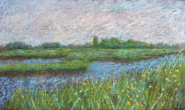 Картина под названием "Landscape" - Nino Gudadze, Подлинное произведение искусства, Пастель