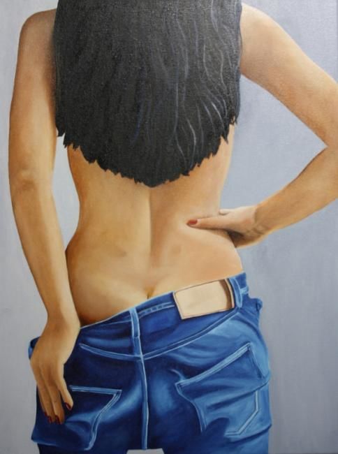 Painting titled "Jeans" by Faithartes, Original Artwork
