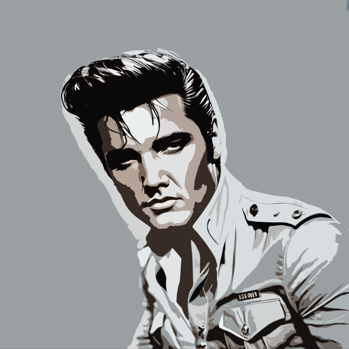 「Elvis Presley No.1」というタイトルのデジタルアーツ Ninnによって, オリジナルのアートワーク, AI生成画像