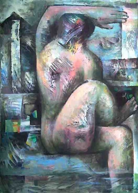 Pintura intitulada "art_Figure_Oil,_car…" por Nino Chakvetadze, Obras de arte originais