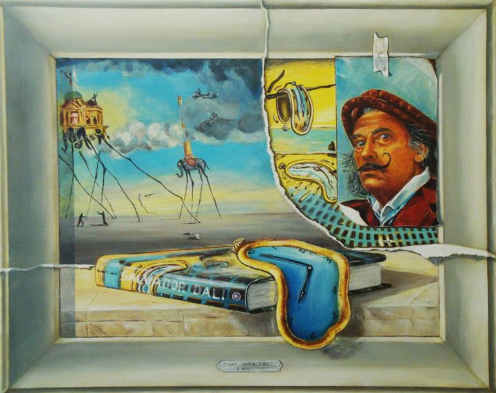 Peinture intitulée "Time with Dali" par Nino Dobrosavljevic, Œuvre d'art originale, Huile