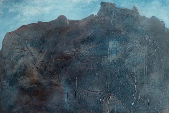 Peinture intitulée "territoire bleu 2" par Ninon Anger, Œuvre d'art originale, Huile