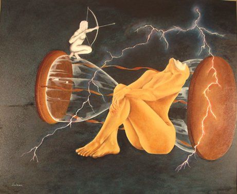 Pintura titulada "the time is stopped" por Ninoscimeca, Obra de arte original, Oleo