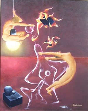 Pintura titulada "stillness and movem…" por Ninoscimeca, Obra de arte original, Oleo
