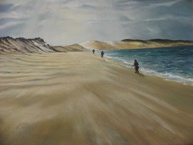 Pintura titulada "tempete de sable au…" por Jeanine Jean, Obra de arte original, Oleo