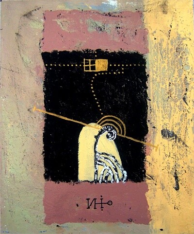 Pittura intitolato "l'inspiration" da Nio, Opera d'arte originale, Olio