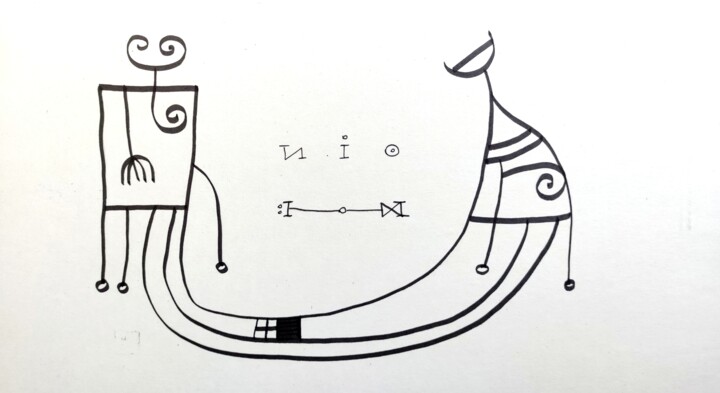 Desenho intitulada "osmose 1" por Nio, Obras de arte originais, Marcador