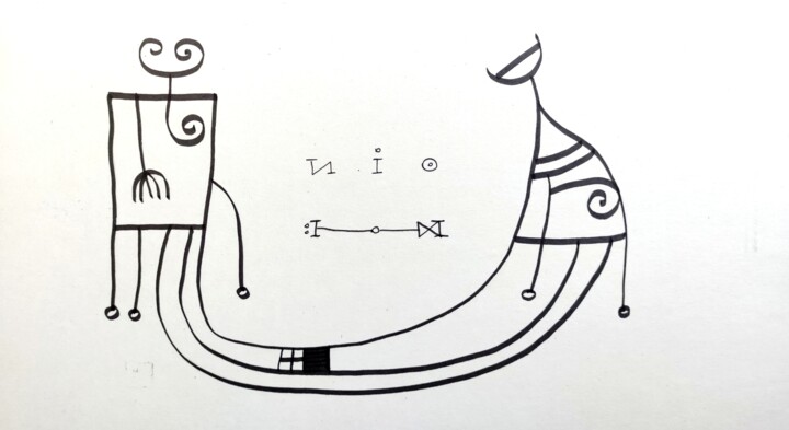 Dessin intitulée "osmose 1" par Nio, Œuvre d'art originale, Marqueur