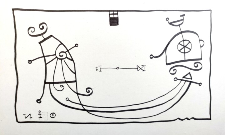 Tekening getiteld "osmose 3" door Nio, Origineel Kunstwerk, Marker