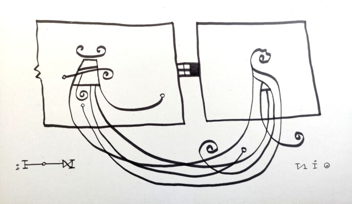 Desenho intitulada "osmose 6" por Nio, Obras de arte originais, Marcador