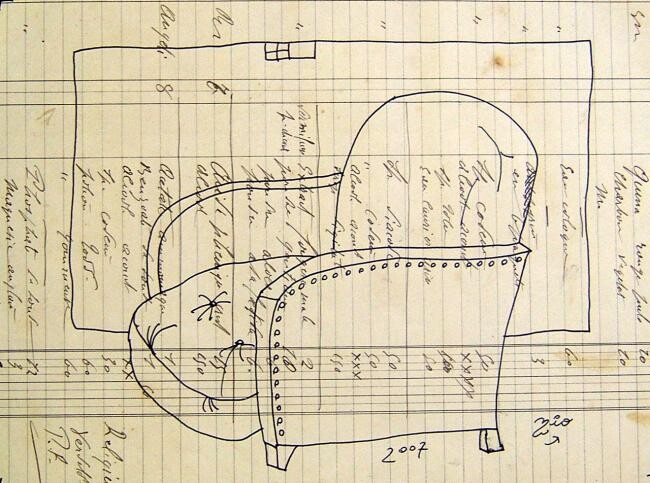 Dibujo titulada "fauteuil" por Nio, Obra de arte original, Otro