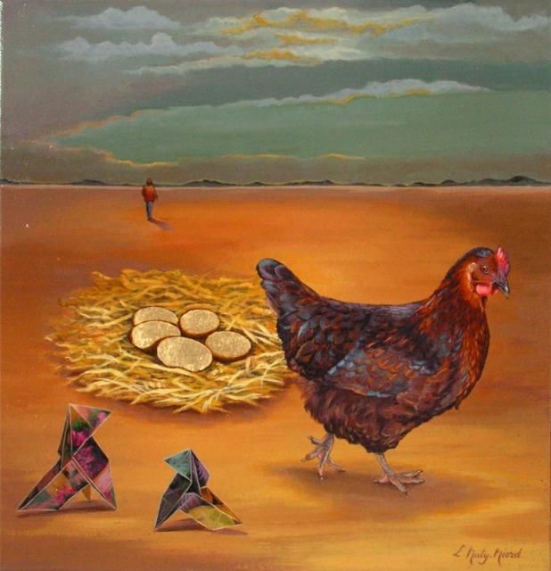 La Poule Aux Oeufs D'or Dessin Facile La Poule aux Oeufs d'Or Peinture par Lucette Philippe Niord | Artmajeur