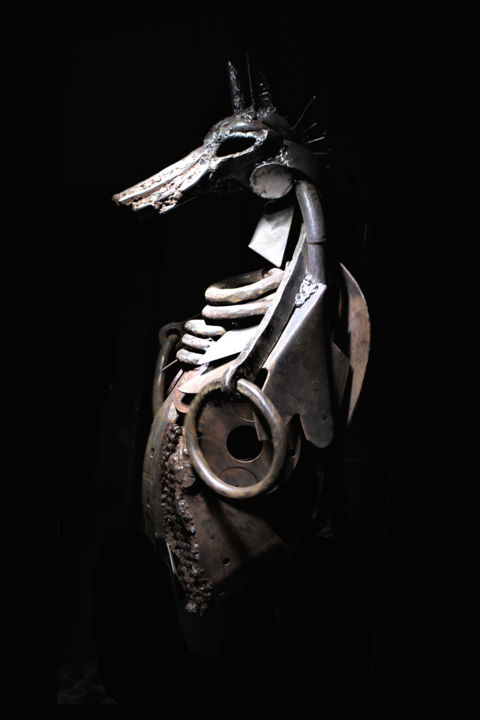 Sculpture titled "anubis" by Niotte Prod, Original Artwork, Metals
