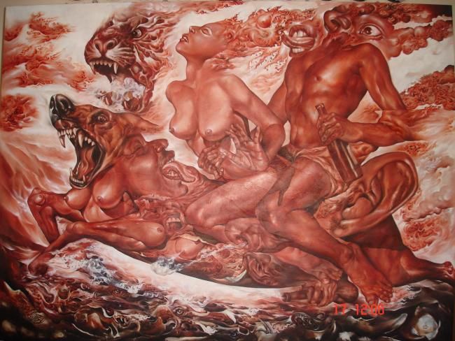 Картина под названием "Form,Flavor,Smell,S…" - Nipon Jungkina, Подлинное произведение искусства, Масло