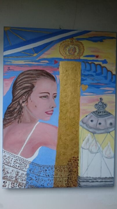 Peinture intitulée "Margot à Episkopi" par Chrysanthou, Œuvre d'art originale, Huile