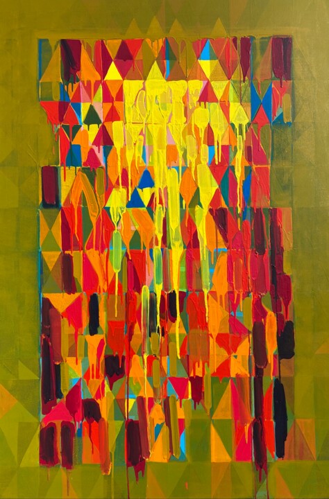 Peinture intitulée "Abstract-169" par Nivas Kanhere, Œuvre d'art originale, Acrylique