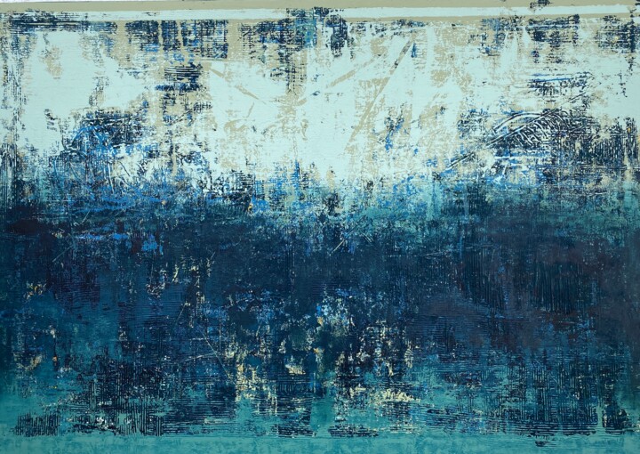 Pintura intitulada "Abstract-226, Deep…" por Nivas Kanhere, Obras de arte originais, Acrílico