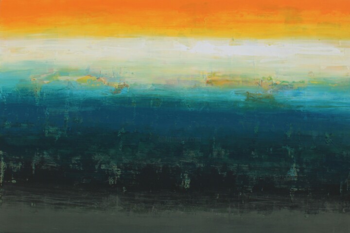 Schilderij getiteld "Glow of Sunset" door Nivas Kanhere, Origineel Kunstwerk, Acryl