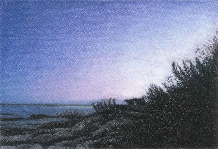 Drawing titled "DAWN Landscape Mood…" by Nives Palmić, Original Artwork, Pastel
