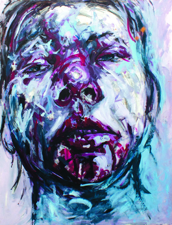 Painting titled "Purple face" by Nizaac Vallejo, Original Artwork, Acrylic