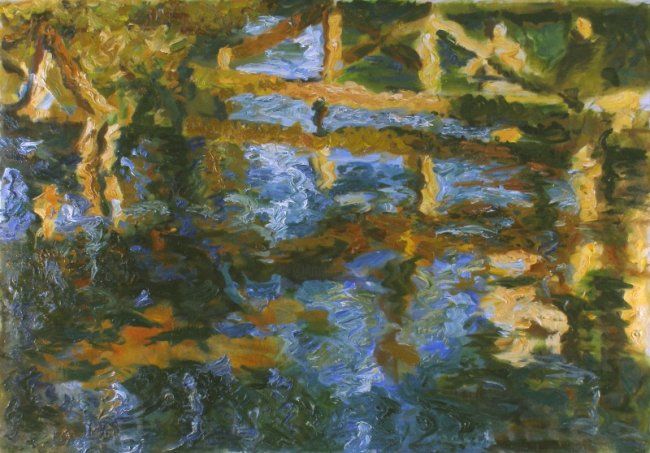 Malerei mit dem Titel "Bridge" von Robert Nizamov, Original-Kunstwerk, Öl