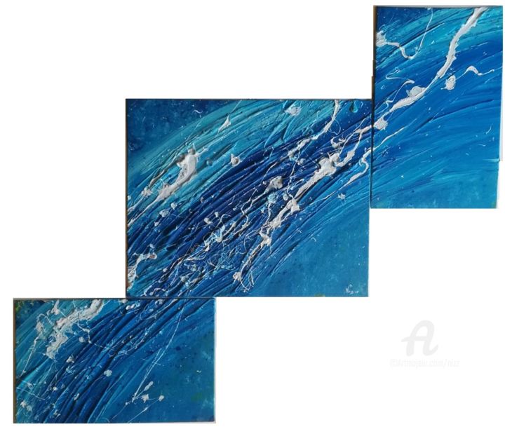 Pintura intitulada "Aqua" por Fred Saruggia, Obras de arte originais, Acrílico