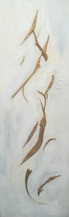 Painting titled "La plume et le venin" by Fred Saruggia, Original Artwork, Acrylic