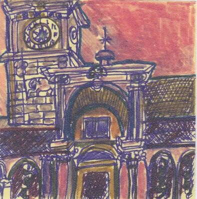 Painting titled "CHIESA Udine, Itali…" by Njoy, Original Artwork, Oil